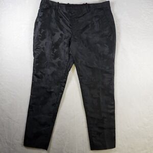 INC International Concepts Slim‎ Fit Black Floral Dress Pants Size 36